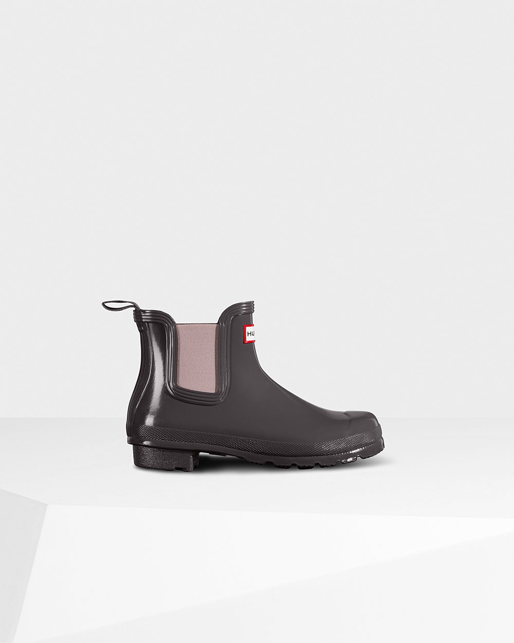 Women Hunter Original Gloss | Chelsea Boots Grey/Purple | NZ-10726-PLIZ